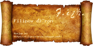 Filipov Áron névjegykártya