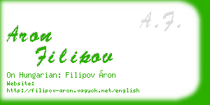 aron filipov business card